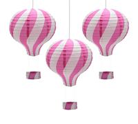 Hocansen 3 Pezzi Lanterna di carta Mongolfiera 30cm Lanterna da appendere Decorazione per Party,Festa,Matrimonio (RQ-DL/Pink)