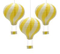 Hocansen 3 Pezzi Lanterna di carta Mongolfiera 30cm Lanterna da appendere Decorazione per Party,Festa,Matrimonio (RQ-DL/Yellow)