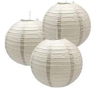 Hocansen 3 pezzi lanterne 12in lanterne cinesi rotonde di carta appese decorazione (12in / grigio)