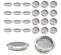 Hocansen 30 Pezzi Griglia di Ventilazione 53mm Rotonda Foro Sfiato Acciaio Inox Rotondo Griglia Aria Prese d'aria a Maglia per Armadi, Armadietto (FK/53MM)