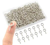Hocansen 300 Pezzi Occhielli a Vite 19x9mm Bulloni a ganci occhiello Ganci a Vite Acciaio Inossidabile con Filettatura per Legno, Artigianato (19.6 * 9.6mm)