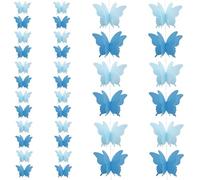 Hocansen 4 Pezzi Farfalla di Carta 3D Blu Ghirlanda Farfalle Decorativo Festa Striscione Decorazioni Carta Farfalle da Appendere Banner per Matrimoni, Compleanni (Blue/ZHD)