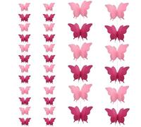 Hocansen 4 Pezzi Farfalla di Carta 3D Rosa Ghirlanda Farfalle Decorativo Festa Striscione Decorazioni Carta Farfalle da Appendere Banner per Matrimoni, Compleanni (Pink/ZHD)