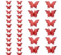 Hocansen 4 Pezzi Farfalla di Carta 3D Rosso Ghirlanda Farfalle Decorativo Festa Striscione Decorazioni Carta Farfalle da Appendere Banner per Matrimoni, Compleanni (Red/ZHD)