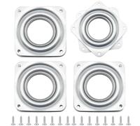 Hocansen 4 Pezzi Piastra Girevole 3x3 pollici Cuscinetti a Sfera Portanti 360 Gradi Quadrata Cuscinetta Girevola in Metallo Piatto Rotante Cuscinetti per Sgabello Tavolo e Monitor (71x71MM/ZC)
