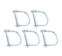 Hocansen 5 Pezzi Albero di Bloccaggio Perno 6x40mm Vite di Bloccaggio Perno Perni a forma di D per Rimorchi,Prato e Giardino (DX/6x40mm)