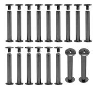 Hocansen 50 Pezzi/25 Set Viti Per Rilegatura in Nero Vite a Testa Piatta in Metallo Viti Chicago per Libri Decorazione e Rilegatura(Gunmetal/M5x35mm)