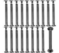 Hocansen 50 Pezzi/25 Set Viti Per Rilegatura in Nero Vite a Testa Piatta in Metallo Viti Chicago per Libri Decorazione e Rilegatura(Gunmetal/M5x45mm)