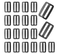 Hocansen 50 Pezzi Fibbie a Scala 38mm Cursore a tri Scorrevoli in Plastica Fibbia a Scatto a Scorrimento Laterale per Zaino Regolazione Cinghia Fibbia di Ricambio per Borse (38mm/RK)
