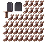 Hocansen 50 Pezzi Perni per Mensole Pioli di Supporto per Scaffale 6mm Reggimensola Perni di Supporto a Forma di L Reggimensola Pioli Staffa per Mobili per Libri (BT-L/Red Bronze)