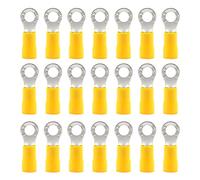 Hocansen 50 Pezzi Terminale Connettori ad Anello M5 Ring Crimp Connettori Elettrici a Occhiello Anello Crimpatrice Crimp Terminale Set per Fili (PR5/Yellow)
