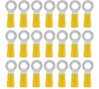 Hocansen 50 Pezzi Terminale Connettori ad Anello M6 Ring Crimp Connettori Elettrici a Occhiello Anello Crimpatrice Crimp Terminale Set per Fili (PR6/Yellow)