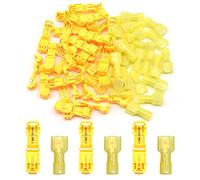 Hocansen 60 Pezzi/30 Pairs T-Tap Connettore Terminale Completamente Isolato Maschio Spade Connettore Kit Filo Elettrico Connettore Rapido Autoesfoliante (NTJ/Yellow)
