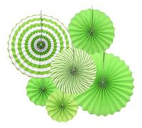 Hocansen 6Pezzi Ventaglio di Carta 8/12/16 in Ventagli Carta da Appendere Ventaglio Rotondo Pieghevole Pom Pom Ghirlande Colorate Decorazioni per Feste Matrimoni Compleanni (ZS/Green)