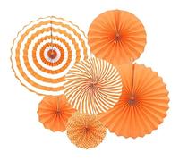 Hocansen 6Pezzi Ventaglio di Carta 8/12/16 in Ventagli Carta da Appendere Ventaglio Rotondo Pieghevole Pom Pom Ghirlande Colorate Decorazioni per Feste,Matrimoni,Compleanni (ZS/Orange)
