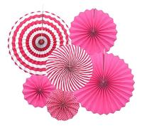 Hocansen 6Pezzi Ventaglio di Carta 8/12/16 in Ventagli da Appendere Ventaglio Rotondo Pieghevole Pom Pom Carta Ghirlande Colorate Decorazioni per Feste,Matrimoni,Compleanni (ZS/Rose)