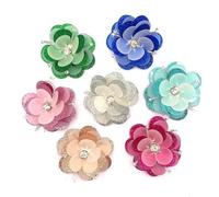 HOCEDO 20 Pezzi di Perline 3D Patch con Paillettes Fiore Abbigliamento Applique per Capelli Accessori Fai da Te