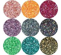 HOCEDO 2mm 5000 Pezzi AB Perline di Colore Forma di Tubo Perline di Vetro Perline per creazione di Gioielli Perline distanziatrici Allentate Collana Braccialetto Fai da Te