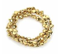 HOCEDO Perline di Ematite placcate in Oro Perline di Cuore a Forma di Stella Geometrica Irregolare in Pietra Naturale per la Realizzazione di Gioielli Bracciale Fai da Te