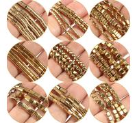 HOCEDO Perline di Ematite placcate in Oro Perline Geometriche Irregolari in Pietra Naturale per la creazione di Gioielli Fai da Te