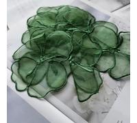 HOCEDO Set da 20 Pezzi di Fiori Ricamati in Organza Fiori Ricamati Verdi