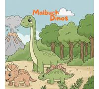 Hochwertiges Malbuch mit Dinos: 40 benannte Dinosaurier zum Ausmalen