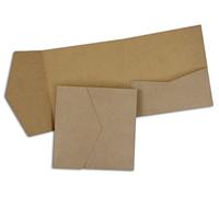 HOCHZEIT DIY Pocketfold - Biglietti di invito bianchi con buste, 50 pezzi, dimensioni quadrate, carta kraft, biglietti pieghevoli, set di biglietti fai da te, inviti personalizzati