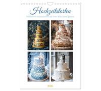Hochzeitstorten - Verführerische Kreationen mit einer KI in Szene gesetzt (Wandkalender 2026 DIN A4 hoch), CALVENDO Monatskalender: Tauchen Sie ein in ... Tag im Leben eines Paares zu krönen.
