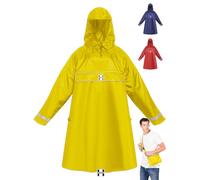 HOCK Poncho antipioggia per bici elettrica premium con maniche per bicicletta ed e-bike, impermeabile al 100%, Giallo, L