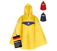 HOCK Premium poncho da bicicletta "Super Praktiko" con ventilazione e apertura laterale, 100% impermeabile, per uomo e donna., Donna, giallo/marine, L bis 165cm Körpergröße