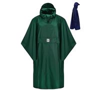 HOCK Rain Star - Poncho impermeabile extra lungo, con cappuccio e tasca sul petto, 100% impermeabile, leggera, unisex