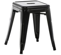 Panchetto Multiuso Armin in Metallo I Sgabello Industriale Impilabile I Sgabello Fisso Urban da Cucina Alt. 46 CM I Carico Max 200 kg, Colore:Nero