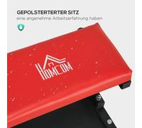 Hocker da officina robusto in acciaio con sedile imbottito e ripiano rosso perfetto per garage e workshop modello stabile