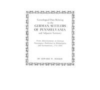 Hocker Genealogical Data Relating to the German Settlers of Pennsylv (Tascabile)