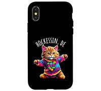 Hockessin Delaware USA - Simpatico gatto ballerino colorato Custodia per iPhone X/XS