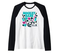 Hockey Babe Coquette Pattino da ghiaccio & Stick Design Maglia con Maniche Raglan