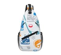 Hockey Elements - Borsa a tracolla da uomo e da donna, con motivo creativo, stile casual, per escursioni e viaggi