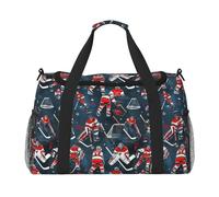 Hockey Elements - Borsa da palestra con stampa creativa di grande capacità, borsa pieghevole per il trasporto a mano per attività all'aria