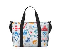 Hockey Elements Borsa da palestra con stampa creativa fantasia per donne, borsa per la notte, borsa per oggetti personali, borsa a tracolla per donne e uomini, taglia unica, Nero , Taglia unica