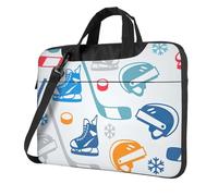 Hockey Elements - Borsa per computer portatile con stampa creativa, a spalla singola, compatibile con computer portatili da 13 a 15,6 pollici, nero, 13 inch