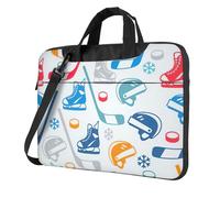 Hockey Elements - Borsa per computer portatile con stampa creativa, a spalla singola, compatibile con computer portatili da 13 a 16 pollici, Nero , 14 inch