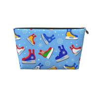 Hockey Elements Borsa per il trucco con stampa creativa per le donne Borsa da toilette da viaggio in pelle impermeabile per articoli da toeletta borsa cosmetica, Oro, Taglia unica, Beauty case