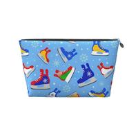 Hockey Elements Borsa per il trucco con stampa creativa per le donne Borsa da toilette da viaggio in pelle impermeabile per articoli da toeletta borsa cosmetica, Argento, Taglia unica, Beauty case