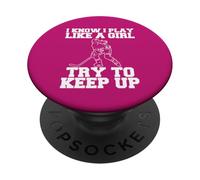 Hockey Gioco come una ragazza che cerca di tenere il passo PopSockets PopGrip Adesivo