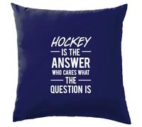 Hockey Is The Answer Who Cura What Question - Cuscino - Campo Ghiaccio Bastone