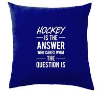 Hockey Is The Answer Who Cura What Question - Cuscino - Campo Ghiaccio Bastone