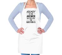 Hockey Is The Answer Who Cura What Question - Unisex Adulti Grembiule - Campo