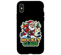 Hockey su ghiaccio Babbo Natale Buon Natale Divertente Giocatore Amante Custodia per iPhone X/XS