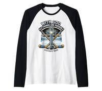 Hockey su Ghiaccio con Dio Tutte Le Cose Sono possibili Matteo 19:26 Maglia con Maniche Raglan