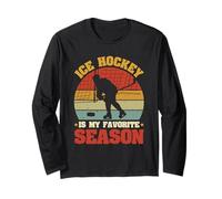 Hockey su ghiaccio è la mia stagione preferita Hockey Tee Uomini Ragazzi Hockey Maglia a Manica